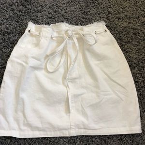 white denim skirt